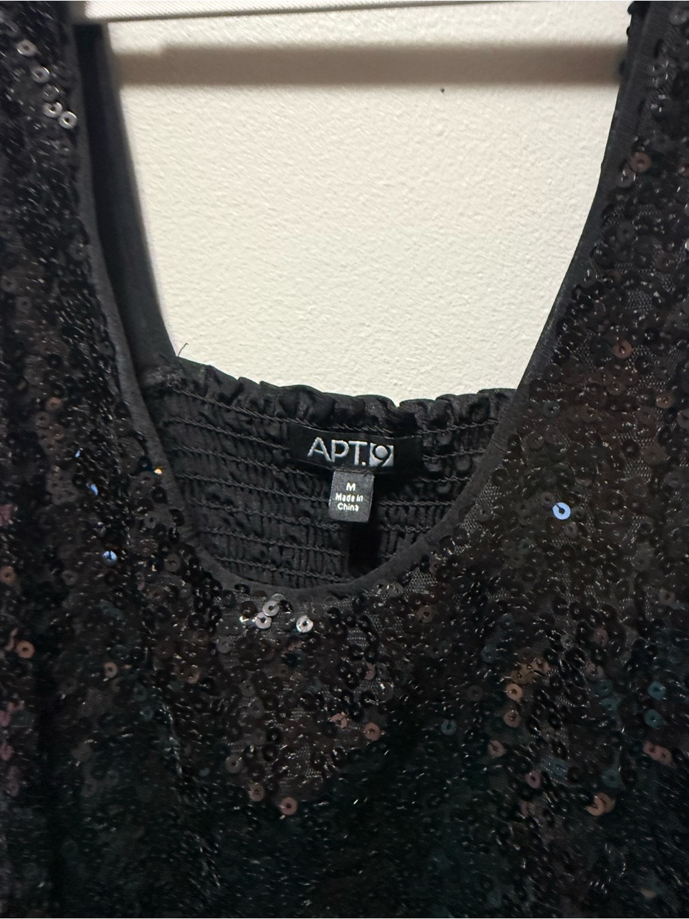 Black Sequin Chiffon Dress - Picture 2 of 4
